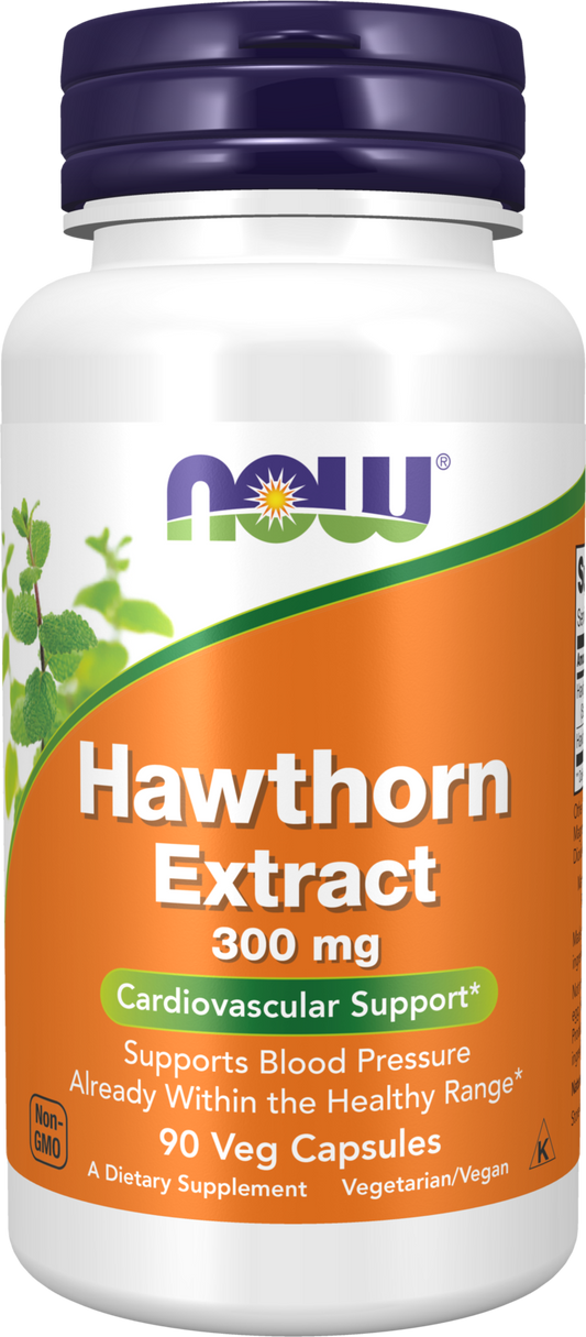 NOW Supplements, Hawthorn Extract 300 mg, 90 Veg Caps