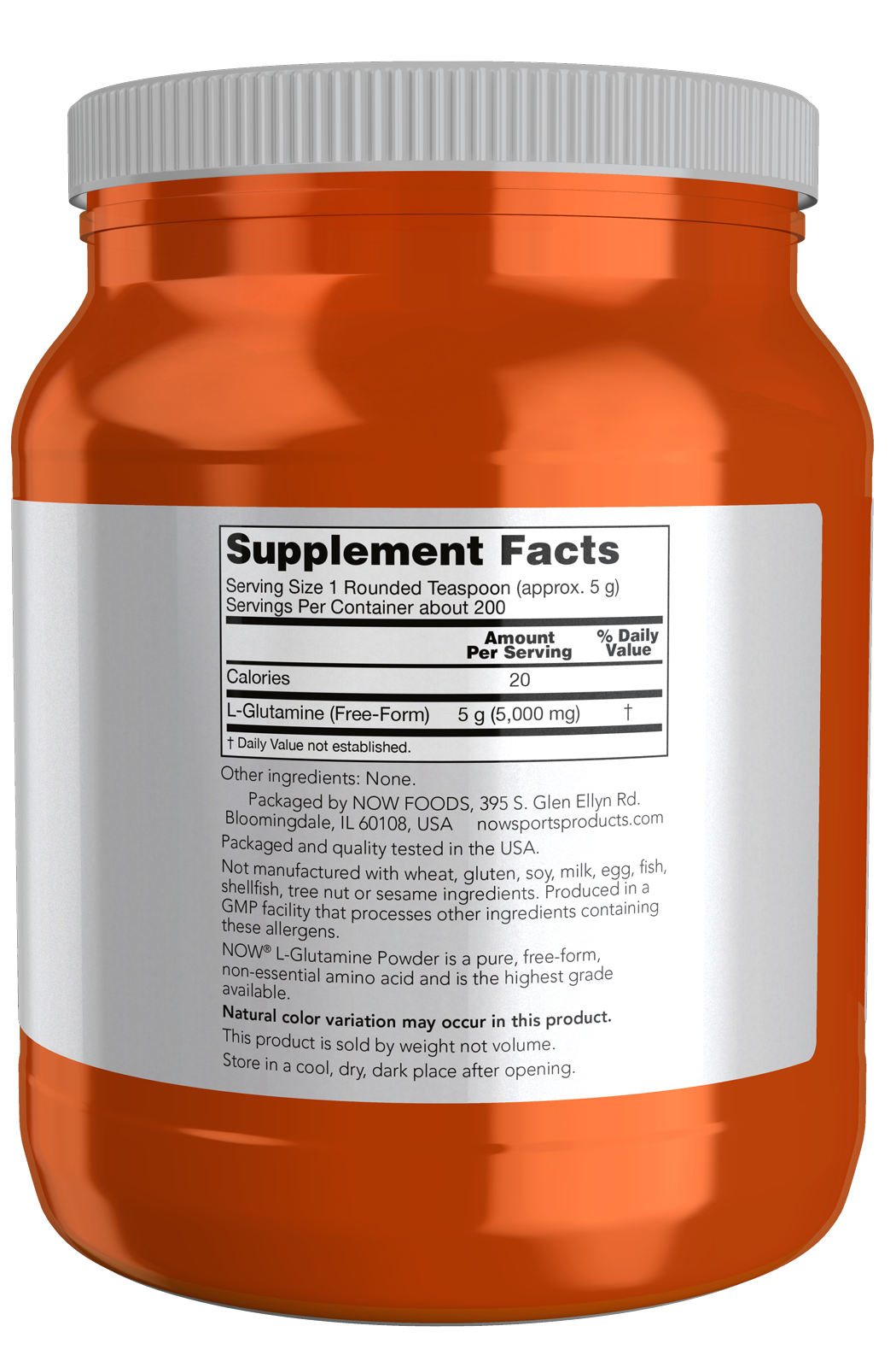 NOW Sports, L-Glutamine Powder, Amino Acid, 2.2 lbs