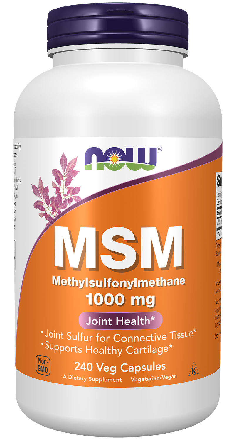 NOW Supplements, MSM 1,000 mg, Joint Health*, 240 Veg Caps