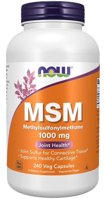 NOW Supplements, MSM 1,000 mg, Joint Health*, 240 Veg Caps