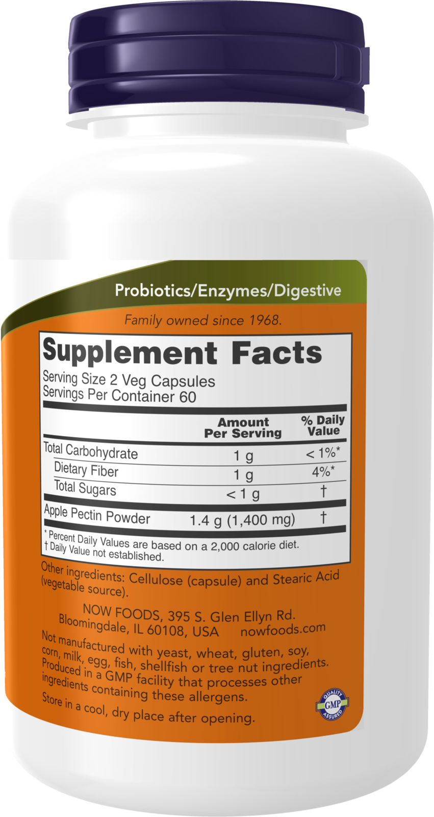 NOW Supplements, Apple Pectin 700 mg, Intestinal Support*, 120 Veg Caps