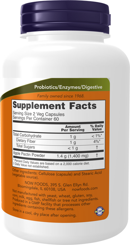 NOW Supplements, Apple Pectin 700 mg, Intestinal Support*, 120 Veg Caps