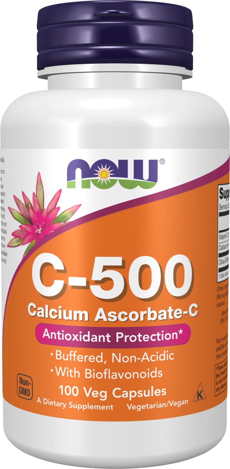 NOW Supplements, Vitamin C-500 Calcium Ascorbate, 100 Veg Caps