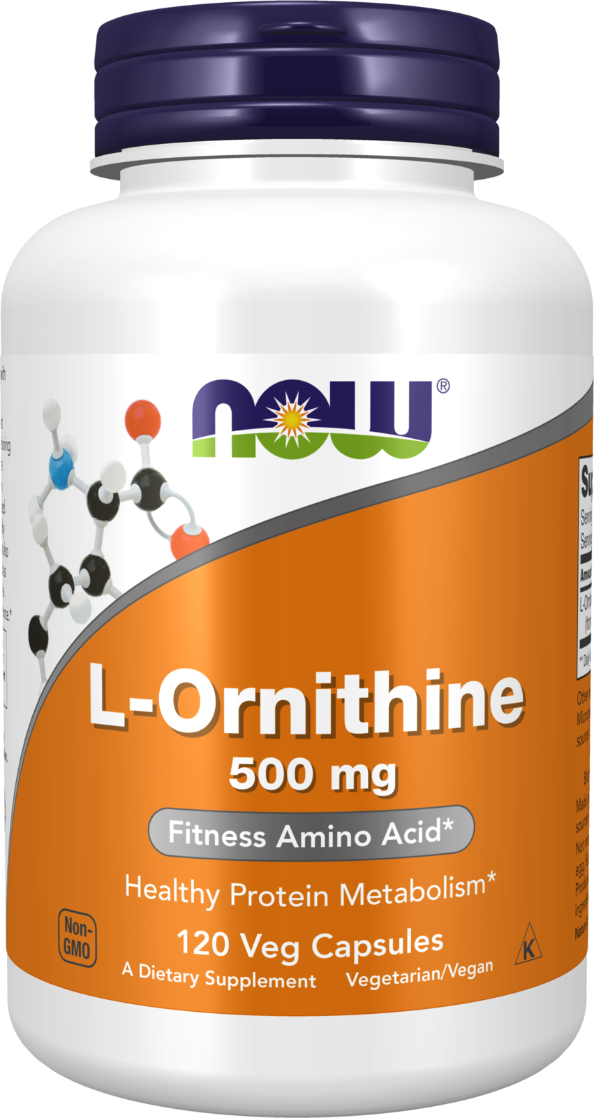 NOW Supplements, L-Ornithine 500 mg, Amino Acid, 120 Veg Caps