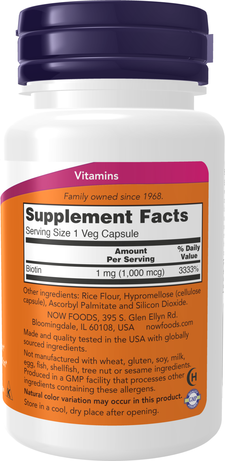 NOW Supplements, Biotin 1,000 mcg, Amino Acid Metabolism*, 100 Veg Caps