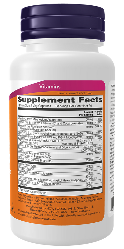 NOW Supplements, Co-Enzyme B Complex with ALA and CoQ10, 60 Veg Caps
