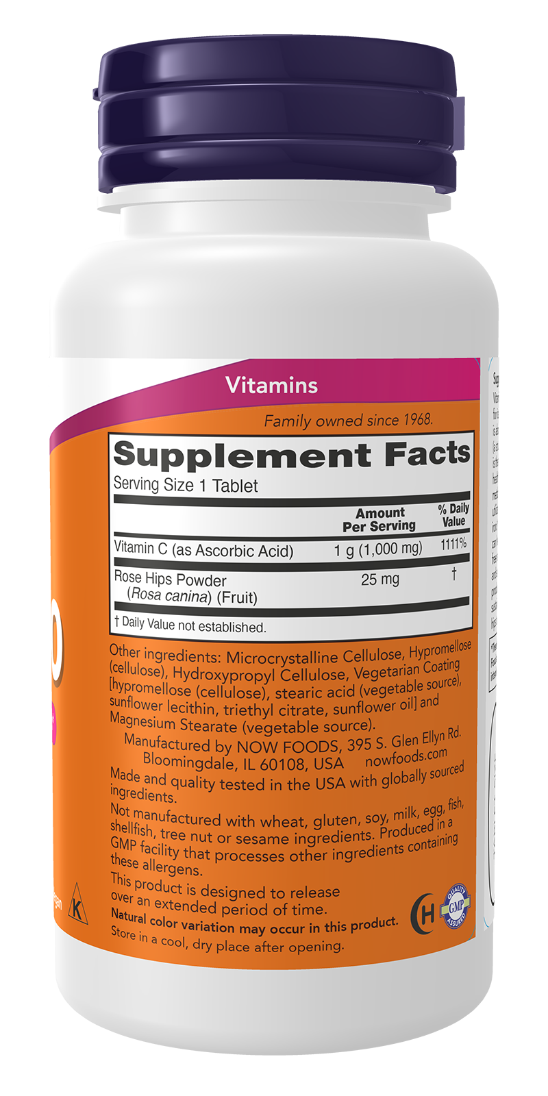NOW Supplements, Vitamin C-1,000 with Rose Hips, Sustained Release, Antioxidant Protection*, 60 Tablets