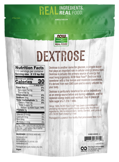 NOW Foods, Dextrose, No Added Ingredients, Energy Source, 32 oz