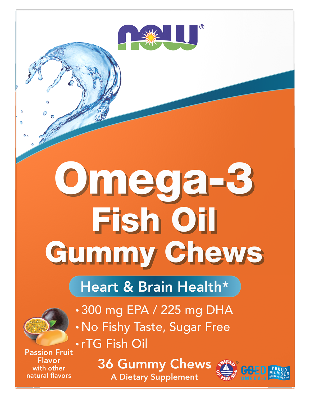 NOW Supplements, Omega-3 Fish Oil Gummy Chews, 36 Gummy Chews
