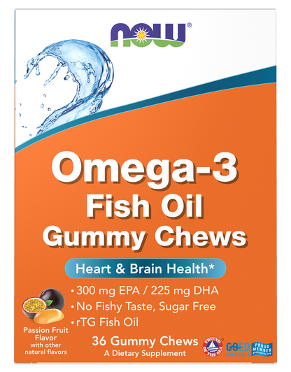 NOW Supplements, Omega-3 Fish Oil Gummy Chews, 36 Gummy Chews