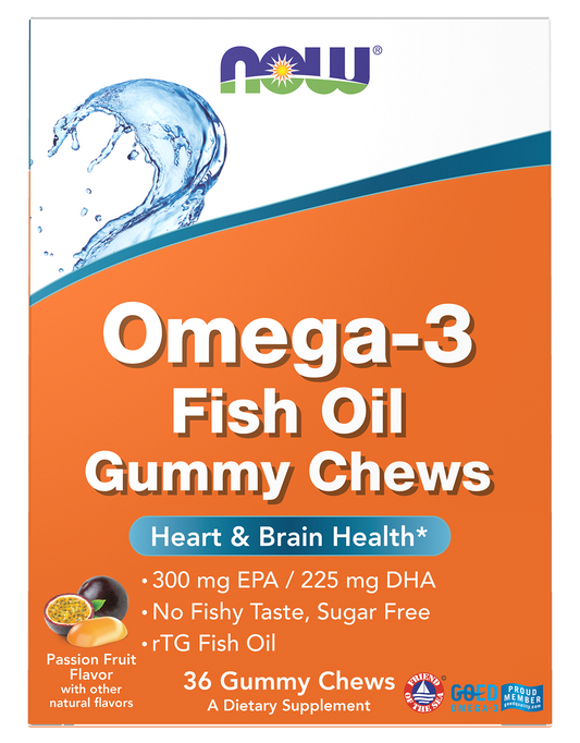 NOW Supplements, Omega-3 Fish Oil Gummy Chews, 36 Gummy Chews