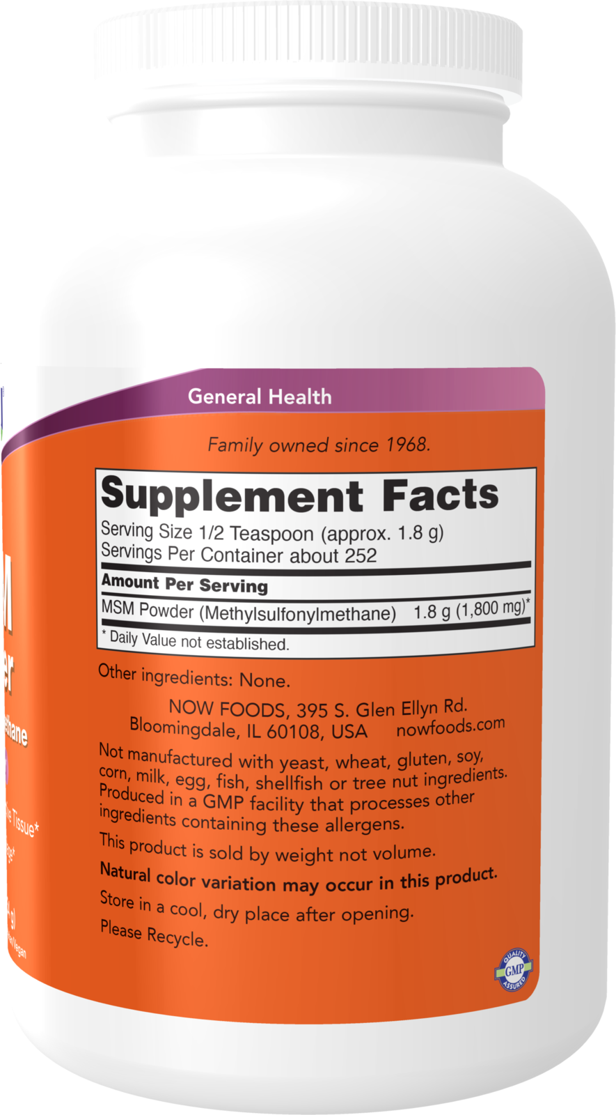 NOW Supplements, MSM Powder, Joint Health*, 1 lb