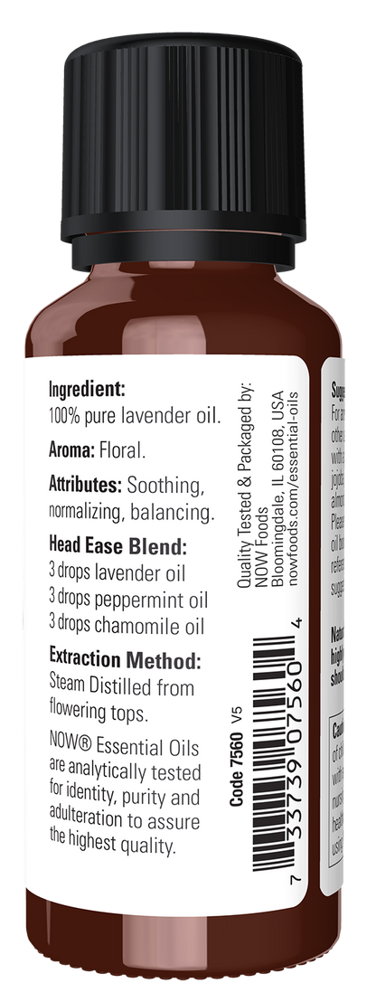 NOW Essential Oils, Lavender Oil, Steam Distilled, Undiluted, 1 fl. oz