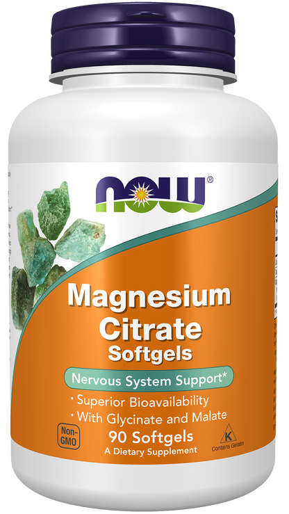 NOW Supplements, Magnesium Citrate, With Glycinate & Malate, 90 Softgels