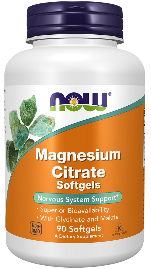 NOW Supplements, Magnesium Citrate, With Glycinate & Malate, 90 Softgels