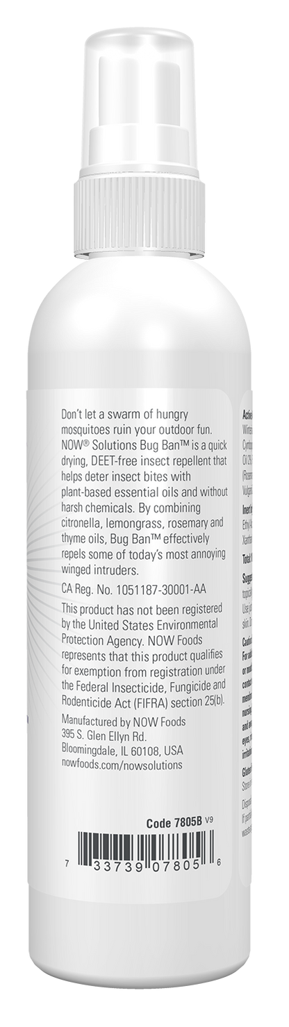 NOW Solutions, Bug Ban™ Spray, Plant-Powered Insect Repellant, 4 fl. oz