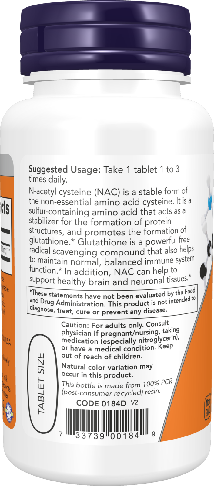 NOW Supplements, NAC 1,000 mg, Free Radical Protection*, 60 Tablets