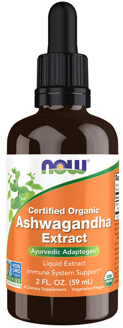 NOW Supplements, Organic Ashwagandha Liquid Extract, 2 fl. oz