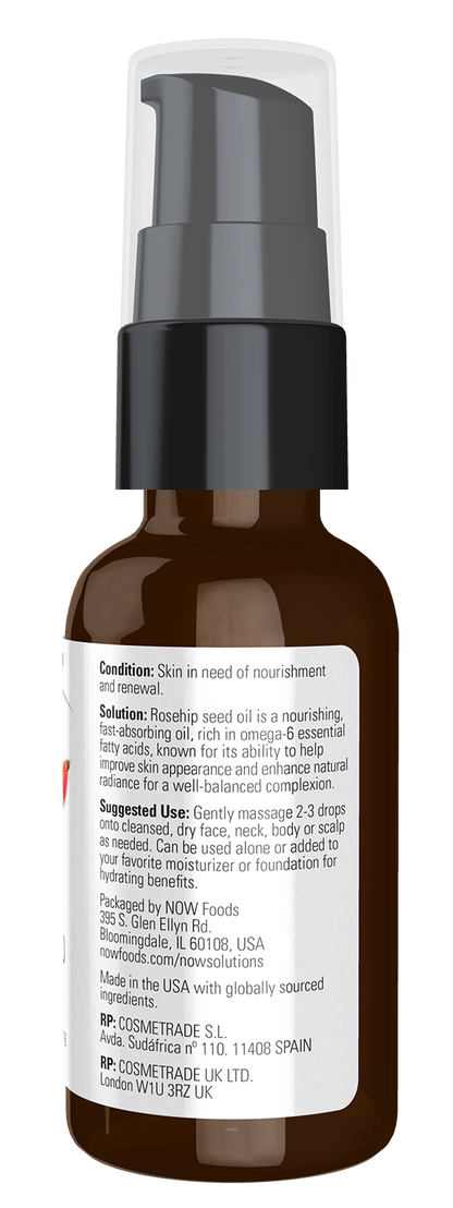 NOW Solutions, Rose Hip Seed Oil, Nourishing and Renewing, 1 fl. oz
