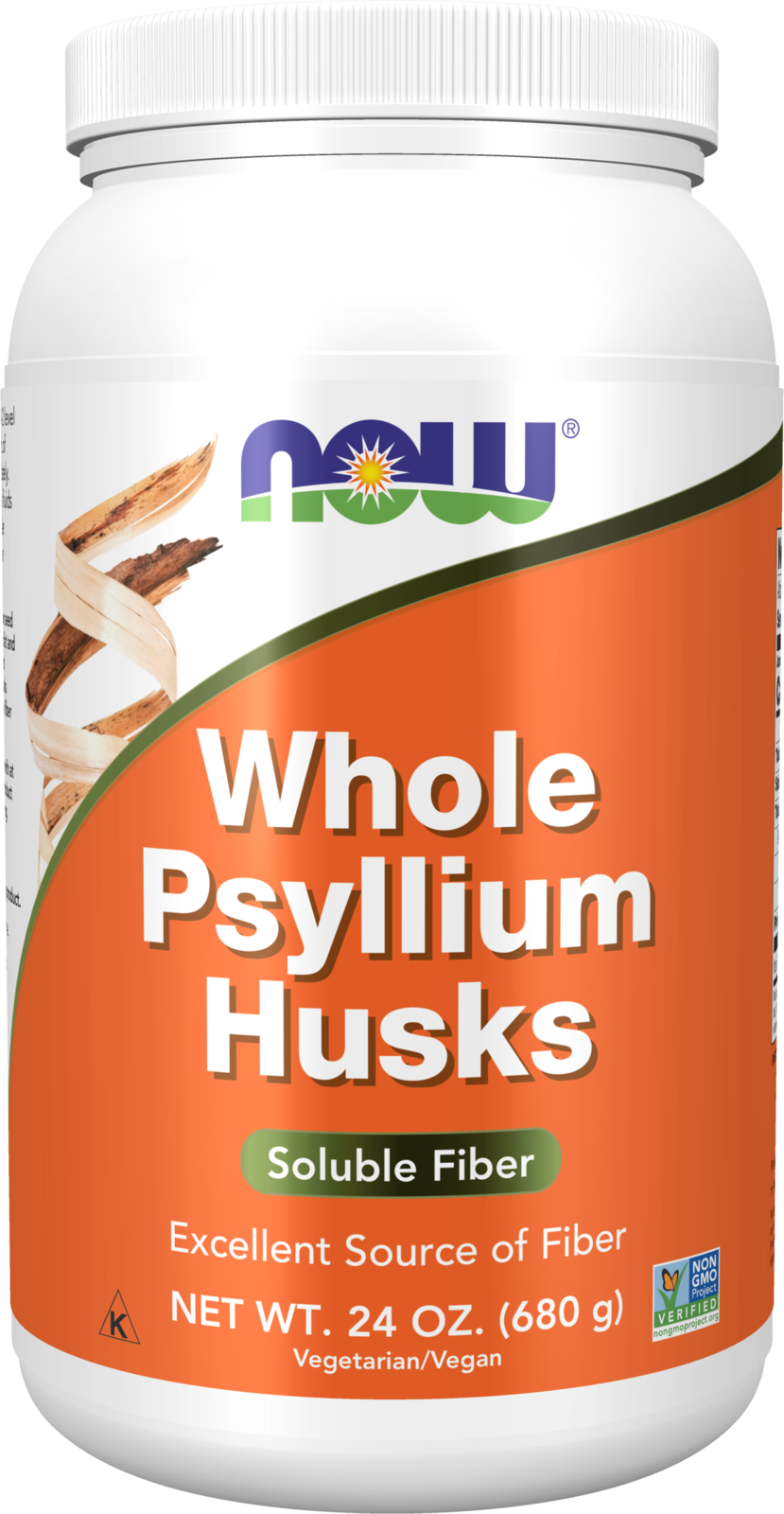 NOW Supplements, Whole Psyllium Husks, Soluble Fiber, 24 oz