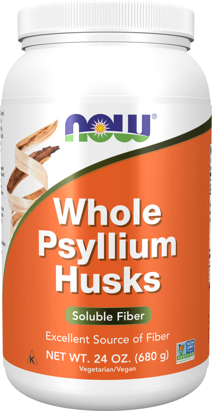 NOW Supplements, Whole Psyllium Husks, Soluble Fiber, 24 oz