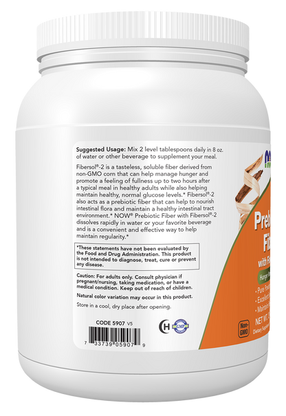 NOW Supplements, Prebiotic Fiber with Fibersol-2, Powder, 12-oz