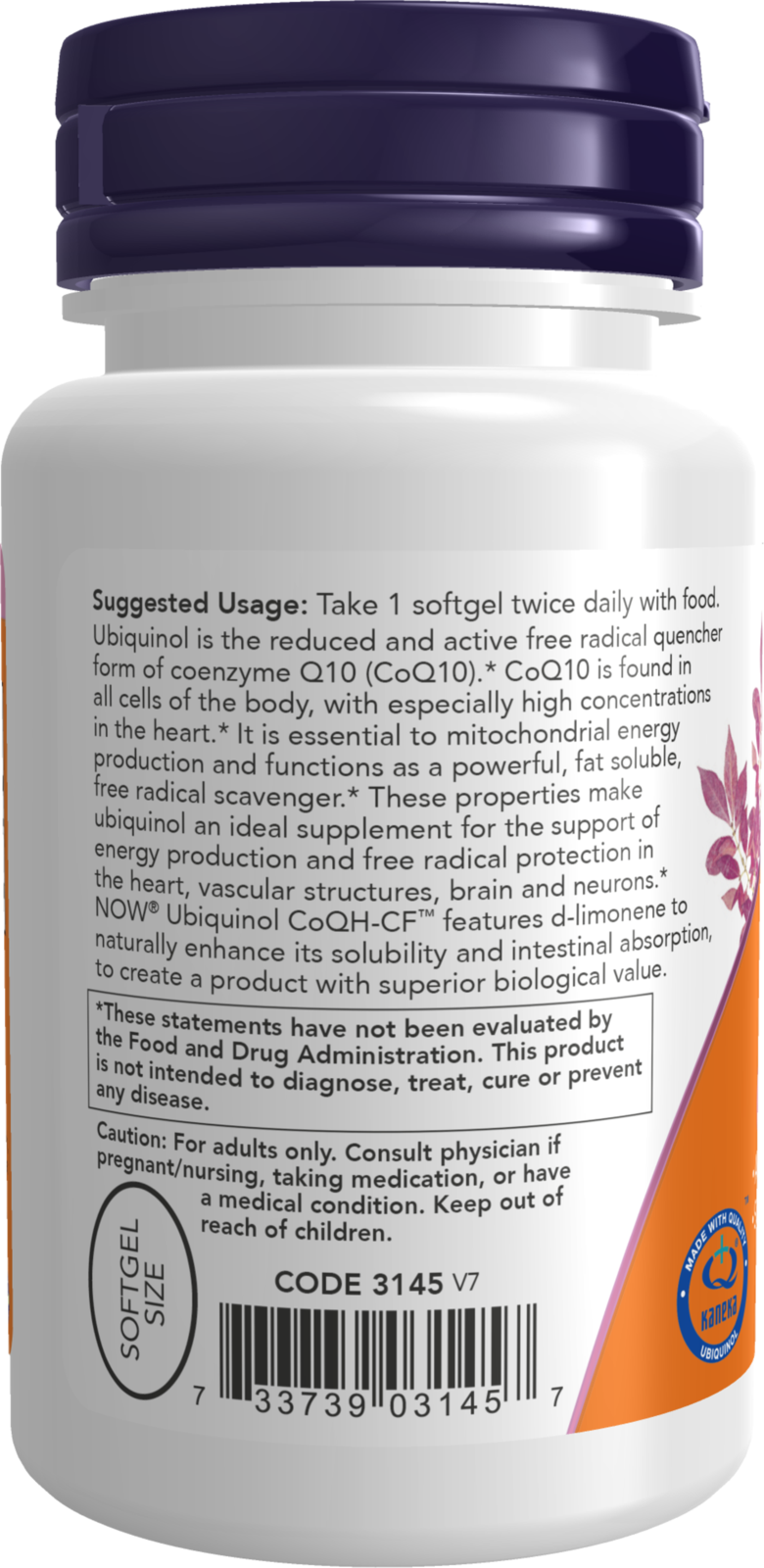 NOW Supplements, Ubiquinol CoQH-CF™ (the Active Form of CoQ10), 60 Softgels