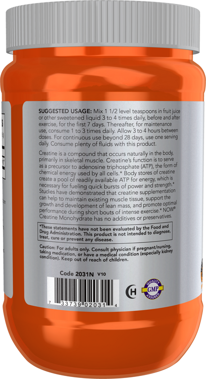 NOW Sports, Creatine Monohydrate Powder, Muscel Fuel*, 21.2 oz