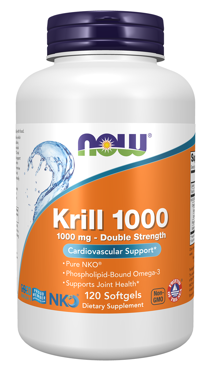 NOW Supplements, Krill 1000 mg, Phospholipid-Bound Omega-3, 120 Softgels