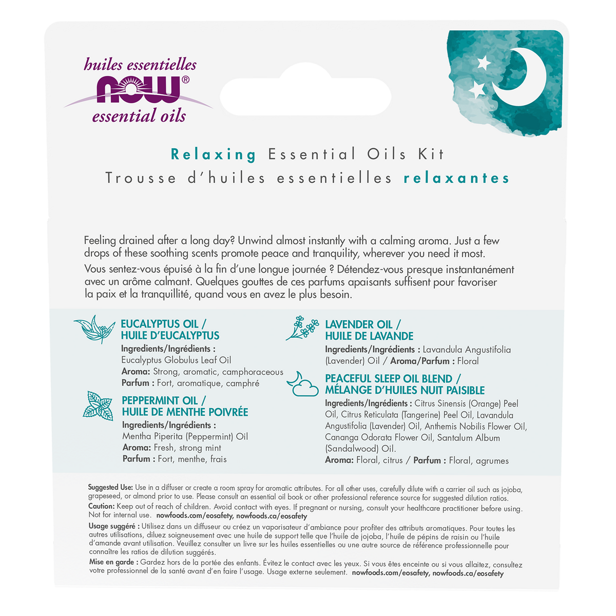 NOW Essential Oils, Let There Be Peace & Quiet Aromatherapy Kit, 4x 10 mL