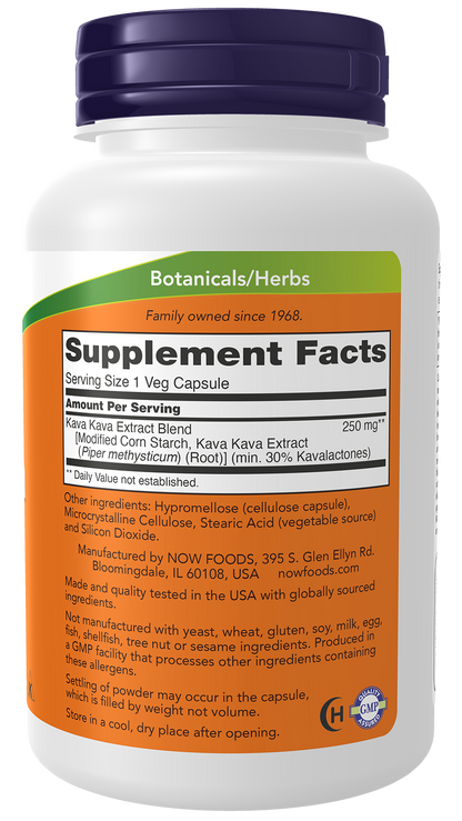 NOW Supplements, Kava Kava Extract Extract, 30% Kavalactones, 120 Veg Caps