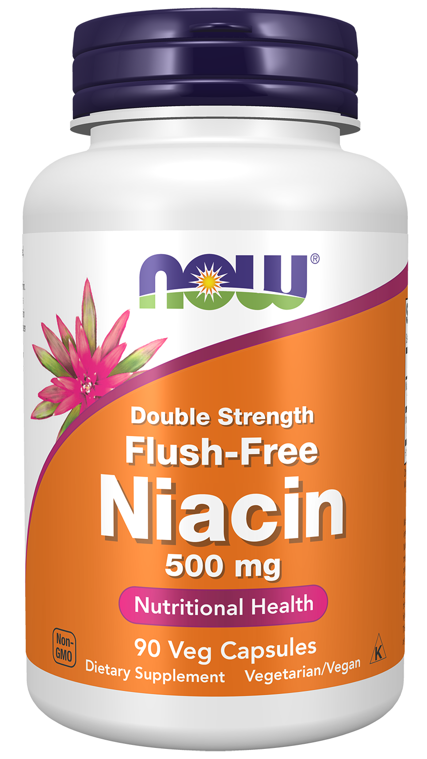 NOW Supplements, Niacin (Vitamin B-3) 500 mg, Flush-Free, 90 Veg Caps