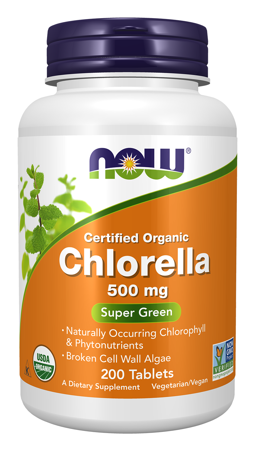 NOW Supplements, Organic Chlorella 500 mg, 200 Tabs