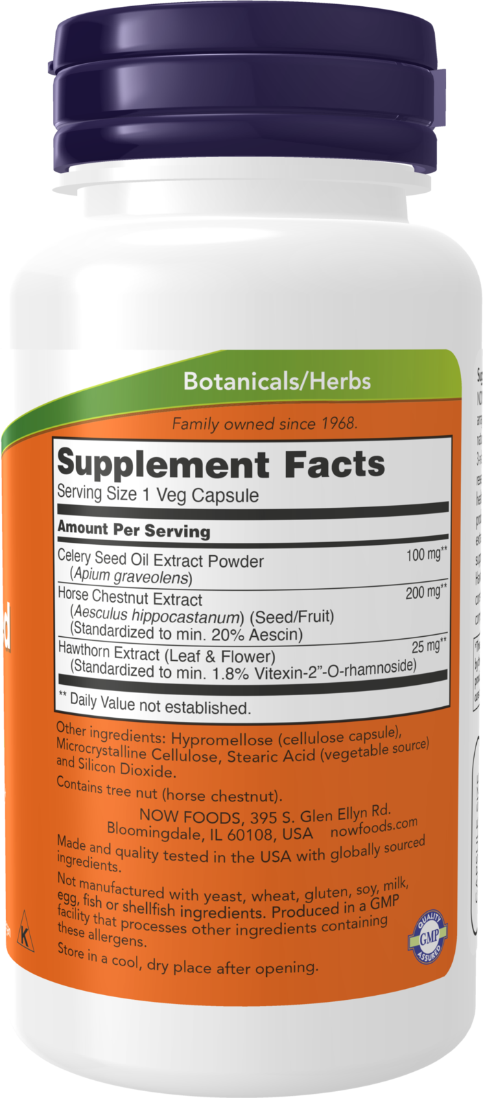 NOW Supplements, Celery Seed Extract with Horse Chestnut, 60 Veg Caps
