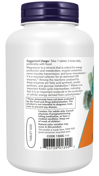 NOW Supplements, Magnesium Malate 1000 mg, Energy Production*, 180 Tabs