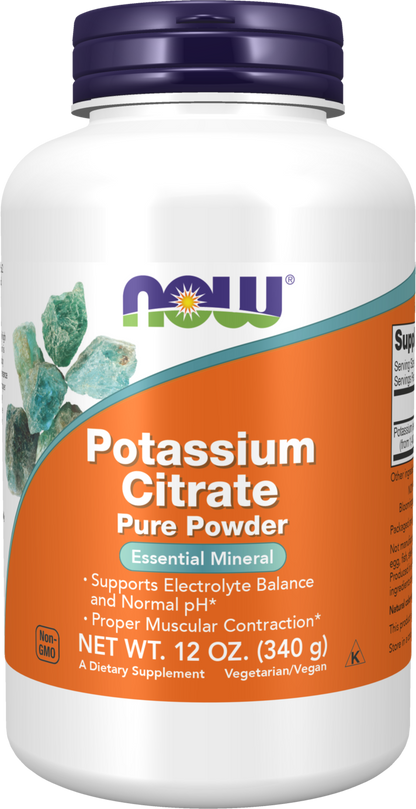 NOW Supplements, Potassium Citrate Powder, Essential Mineral, 12 oz