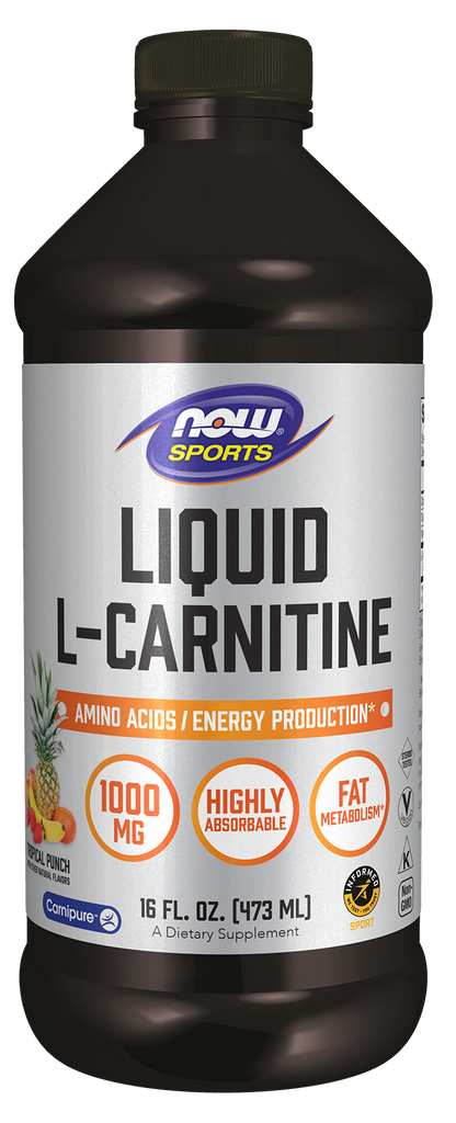NOW Sports, L-Carnitine Liquid 1,000 mg, Tropical Punch, 16 fl. oz