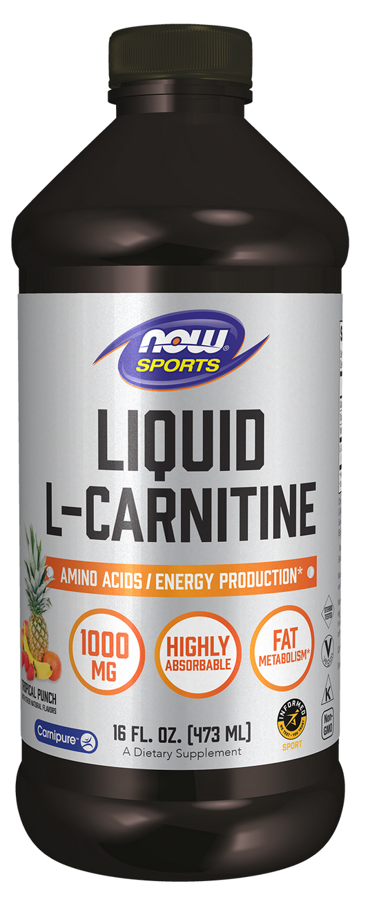 NOW Sports, L-Carnitine Liquid 1,000 mg, Tropical Punch, 16 fl. oz