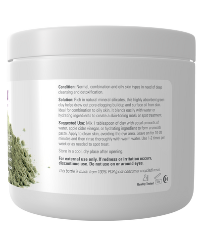 NOW Solutions, European Clay Powder, Facial Cleansing Mask, 6 oz