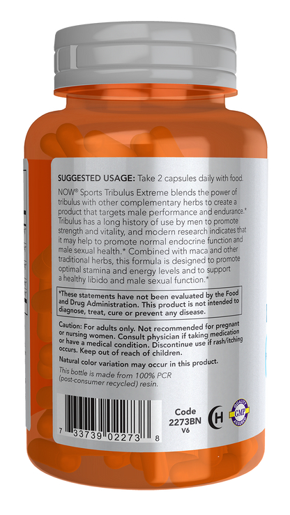 NOW Sports, Tribulus Extreme, Enhanced Vitality*, Men's Health, 90 Veg Caps