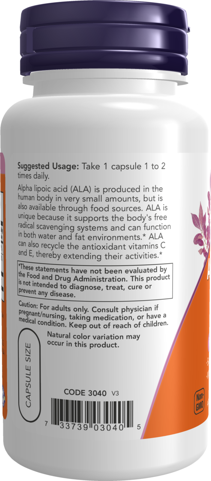 NOW Supplements, Alpha Lipoic Acid 100 mg with Vitamins C & E, 60 Veg Caps