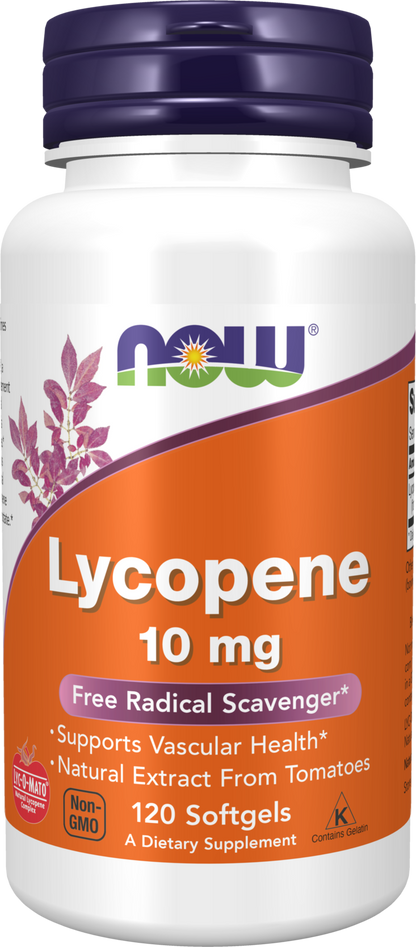 NOW Supplements, Lycopene 10 mg with Extract from Tomatoes, 120 Softgels