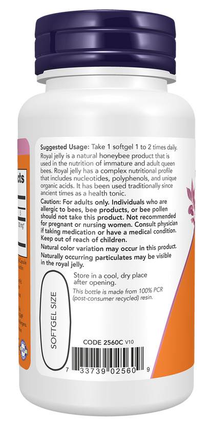 NOW Supplements, Royal Jelly with 10-HDA, 60 Softgels