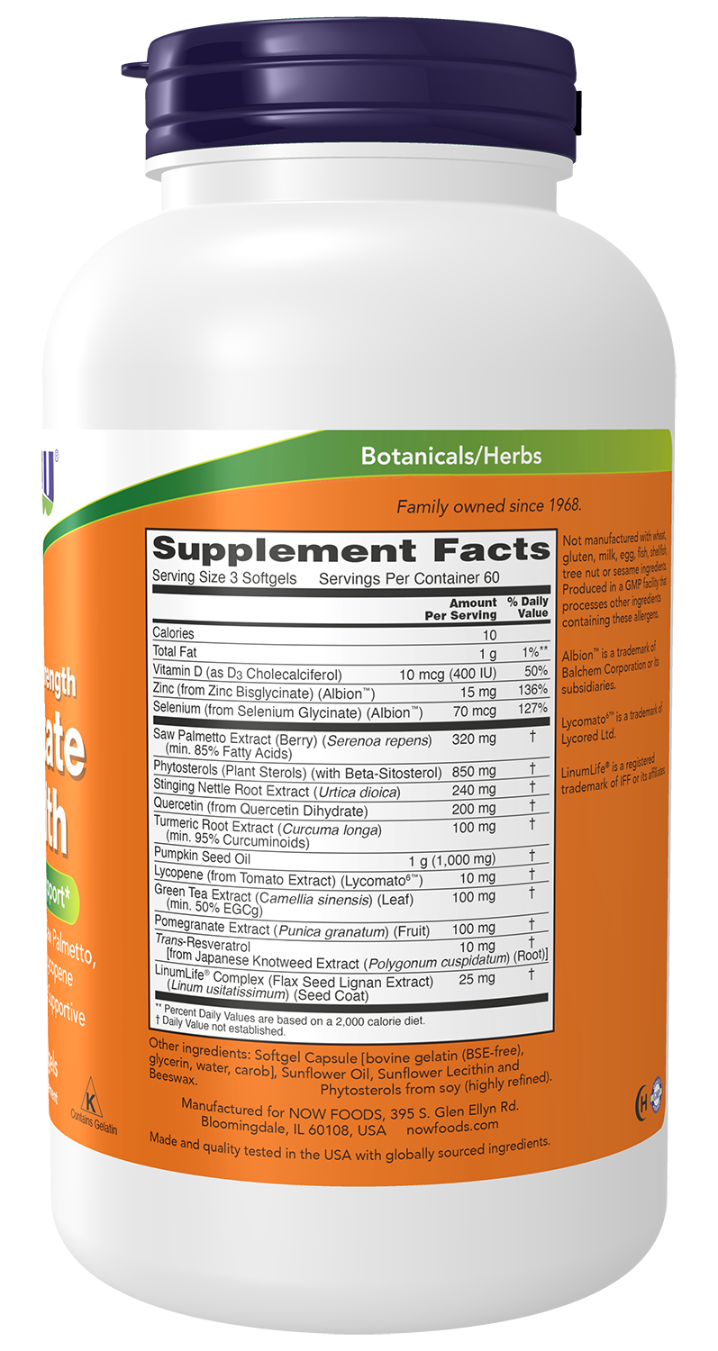 NOW, Prostate Health, Clinical Strength Saw Palmetto, 180 Softgels