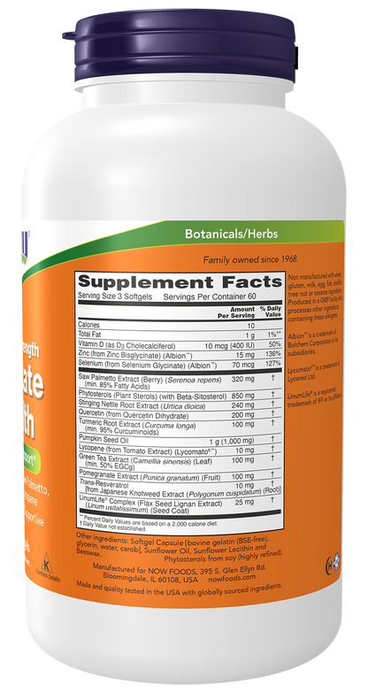 NOW, Prostate Health, Clinical Strength Saw Palmetto, 180 Softgels