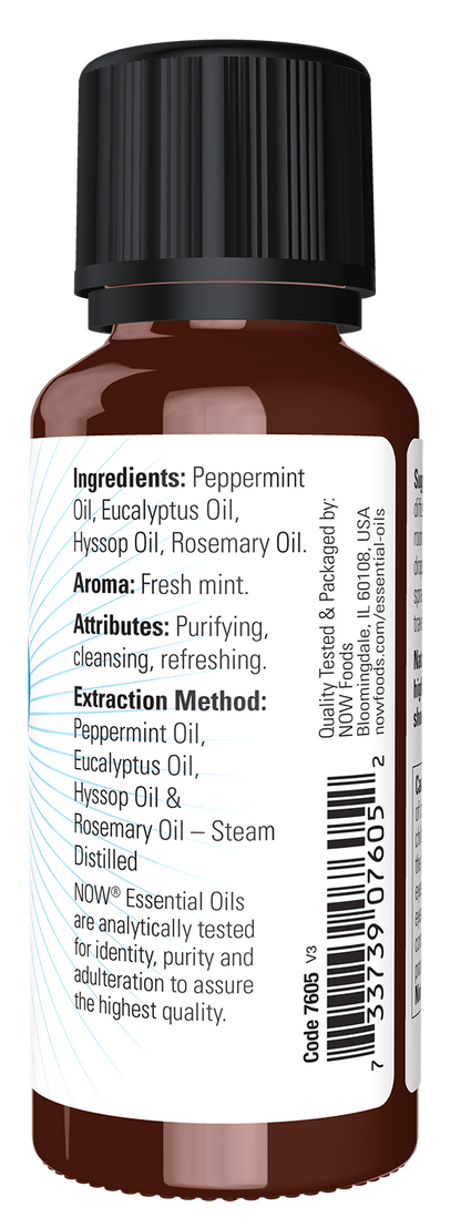 NOW Essential Oils, Clear the Air Oil Blend, Minty & Purifying, 1 fl. oz