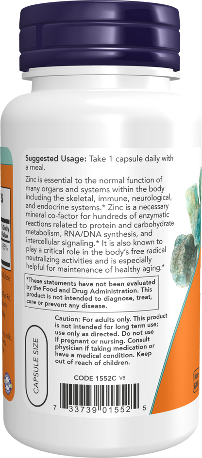 NOW Supplements, Zinc Picolinate 50 mg, Immune Support*, 120 Veg Caps