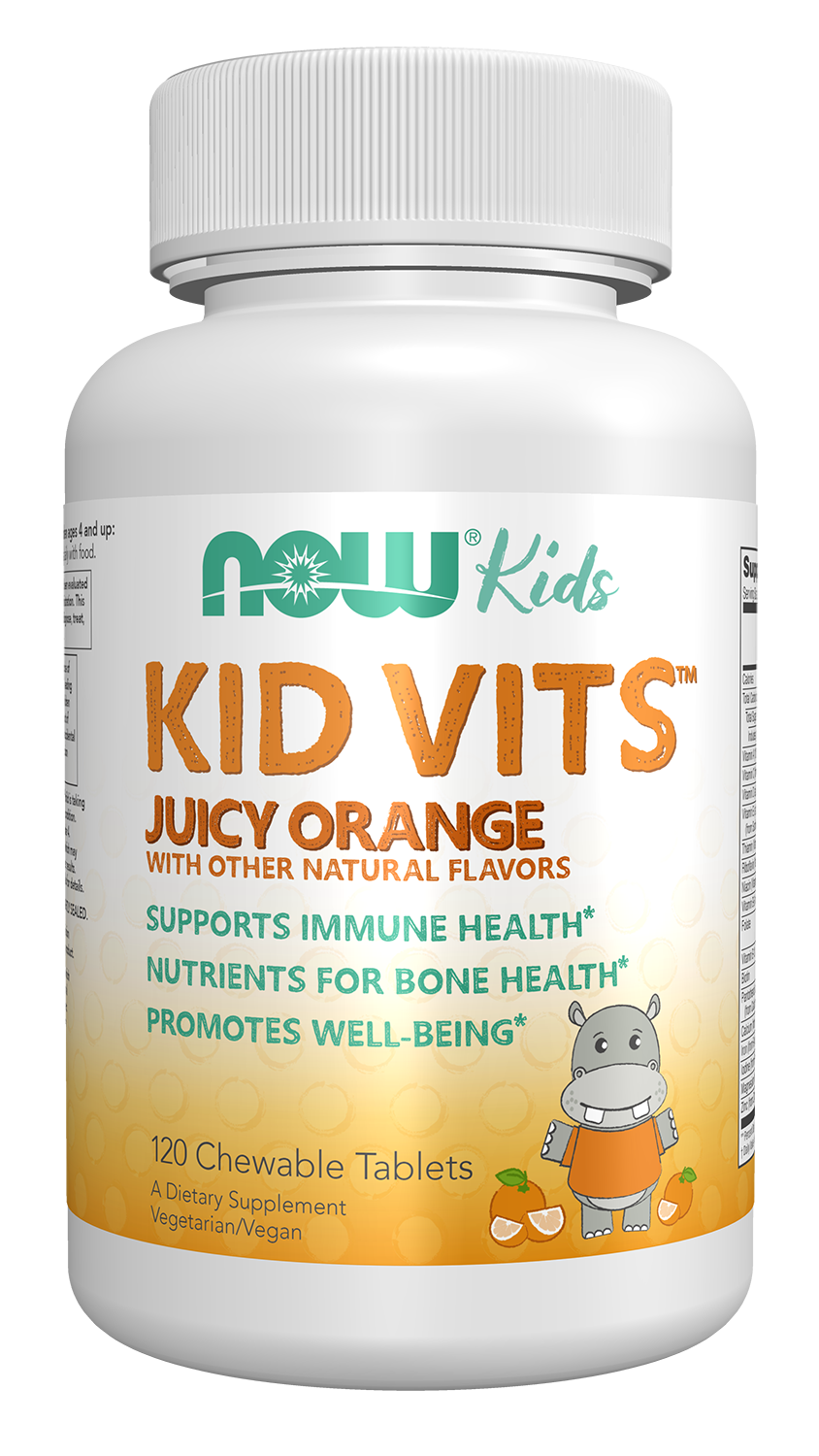 NOW Supplements, Kid Vits Multivitamin, Juicy Orange, 120 Chewable Tabs