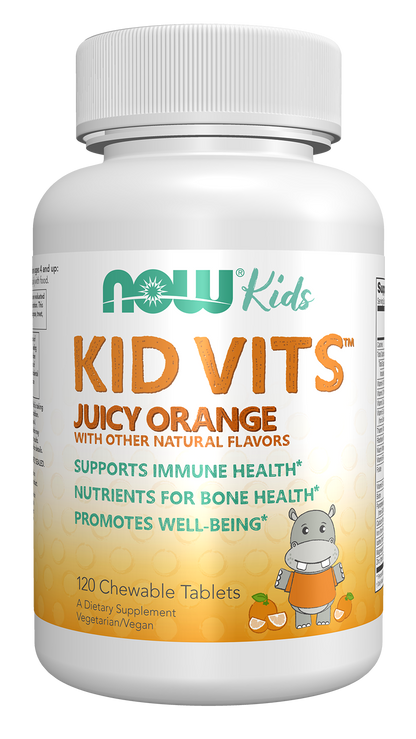 NOW Supplements, Kid Vits Multivitamin, Juicy Orange, 120 Chewable Tabs