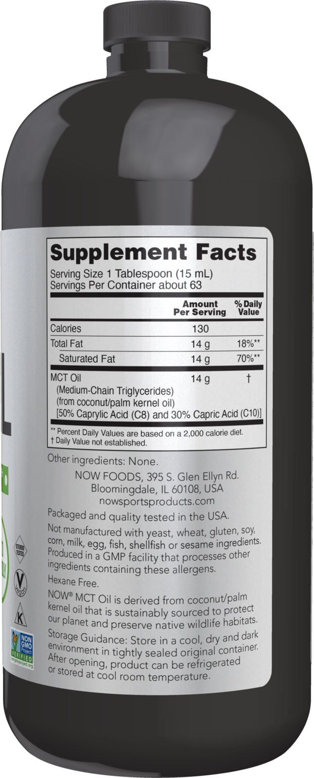 NOW Sports, MCT  Oil 14 g, Weight Management*, Liquid, 32 fl. oz
